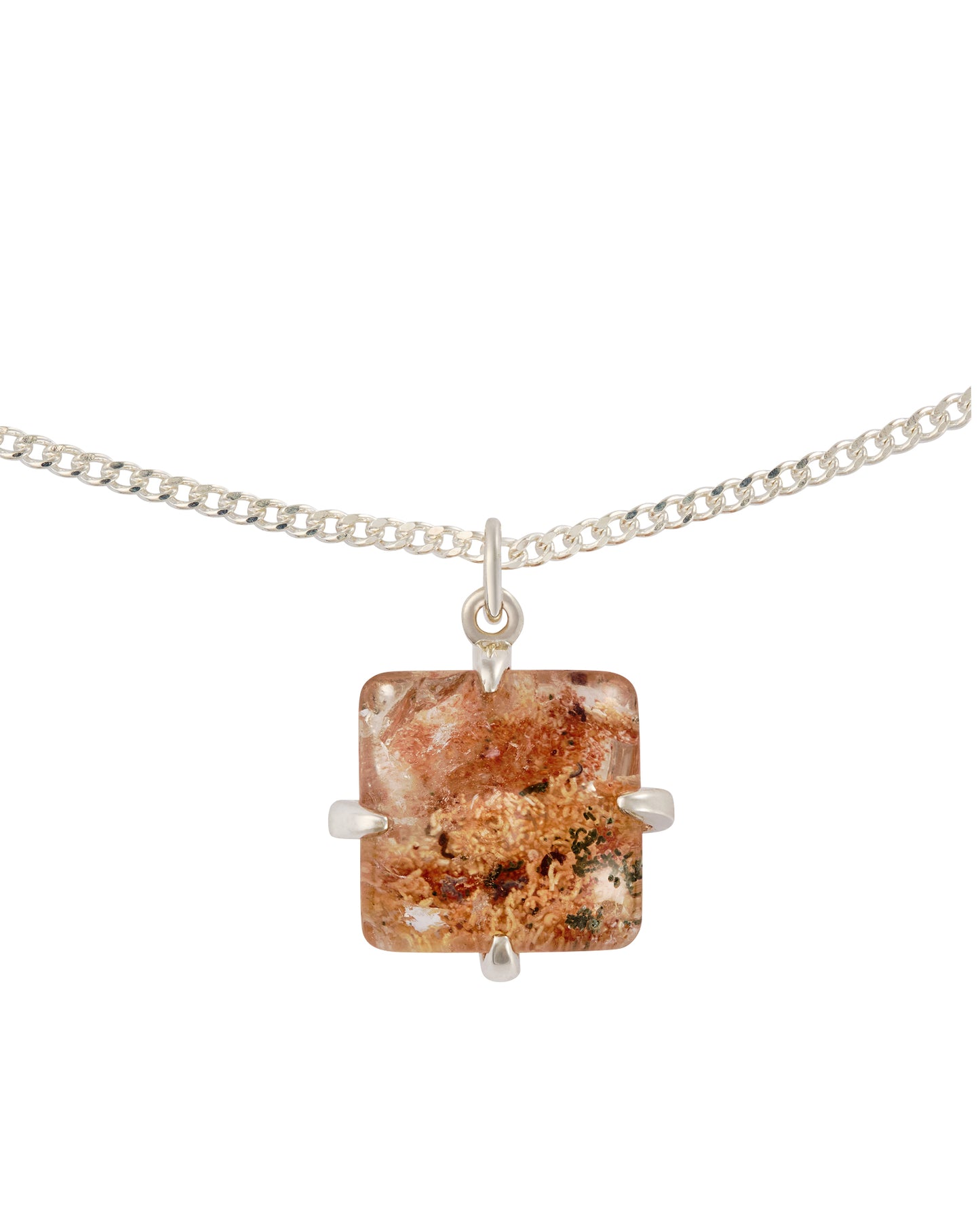SQUARE GARDEN QUARTZ LONG NECKLACE