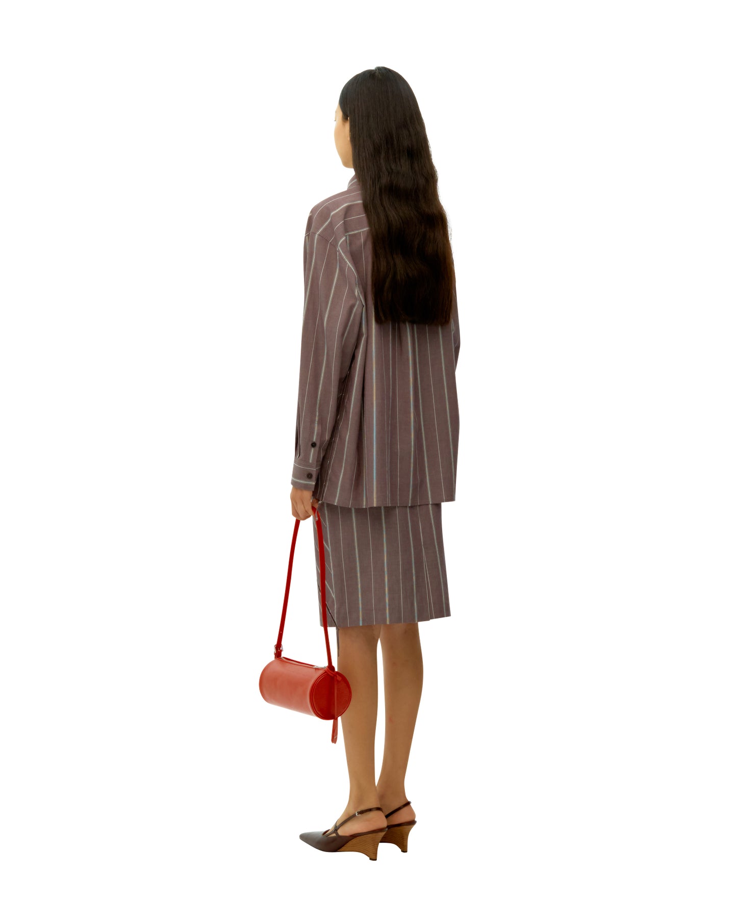 STRIPED COTTON BINDING DETAIL SHIRT