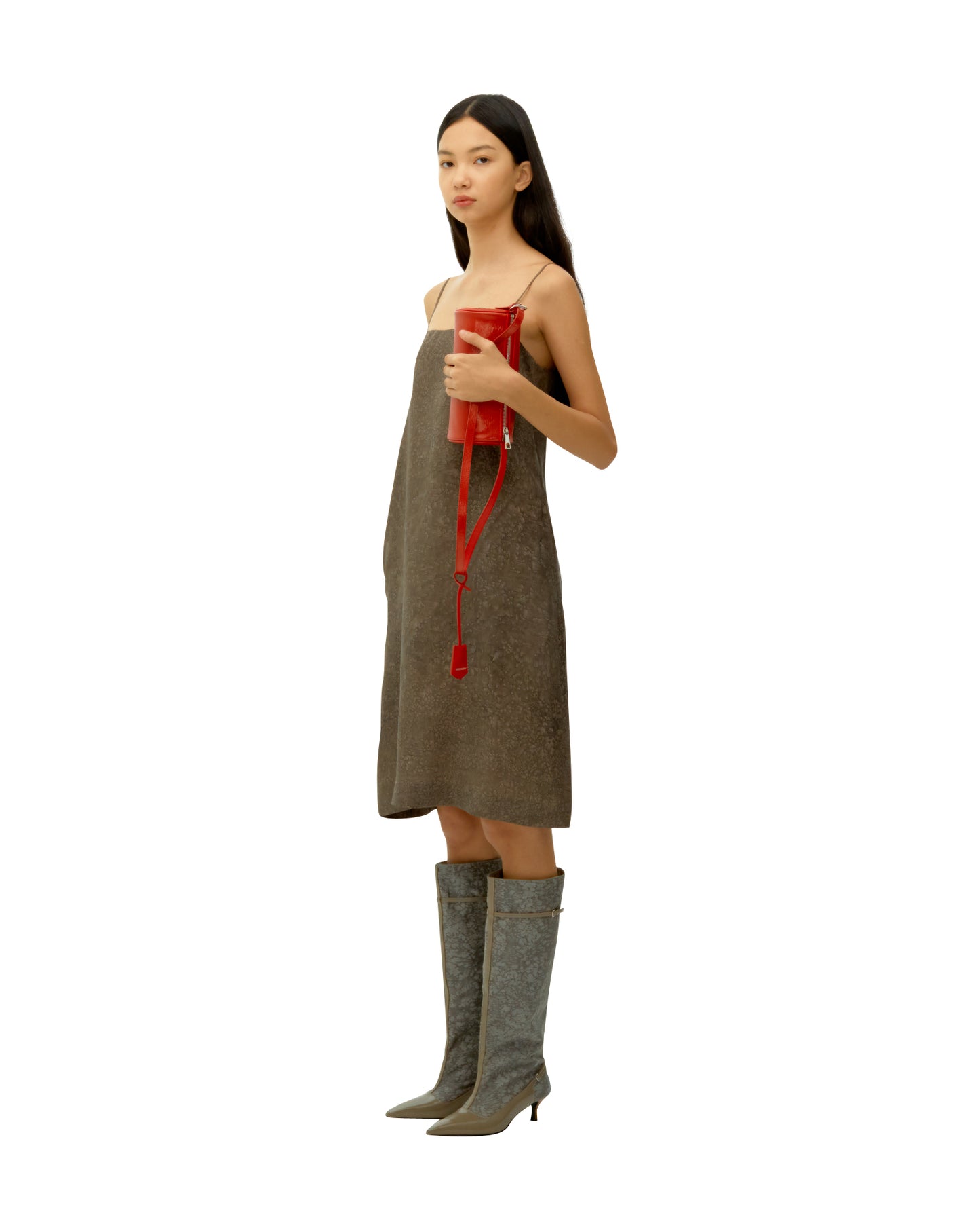 SALT DYED RAYON STRAP DRESS