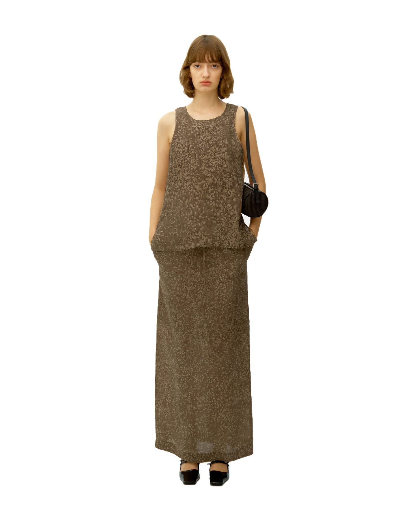 SALT DYED RAYON LONG SKIRT