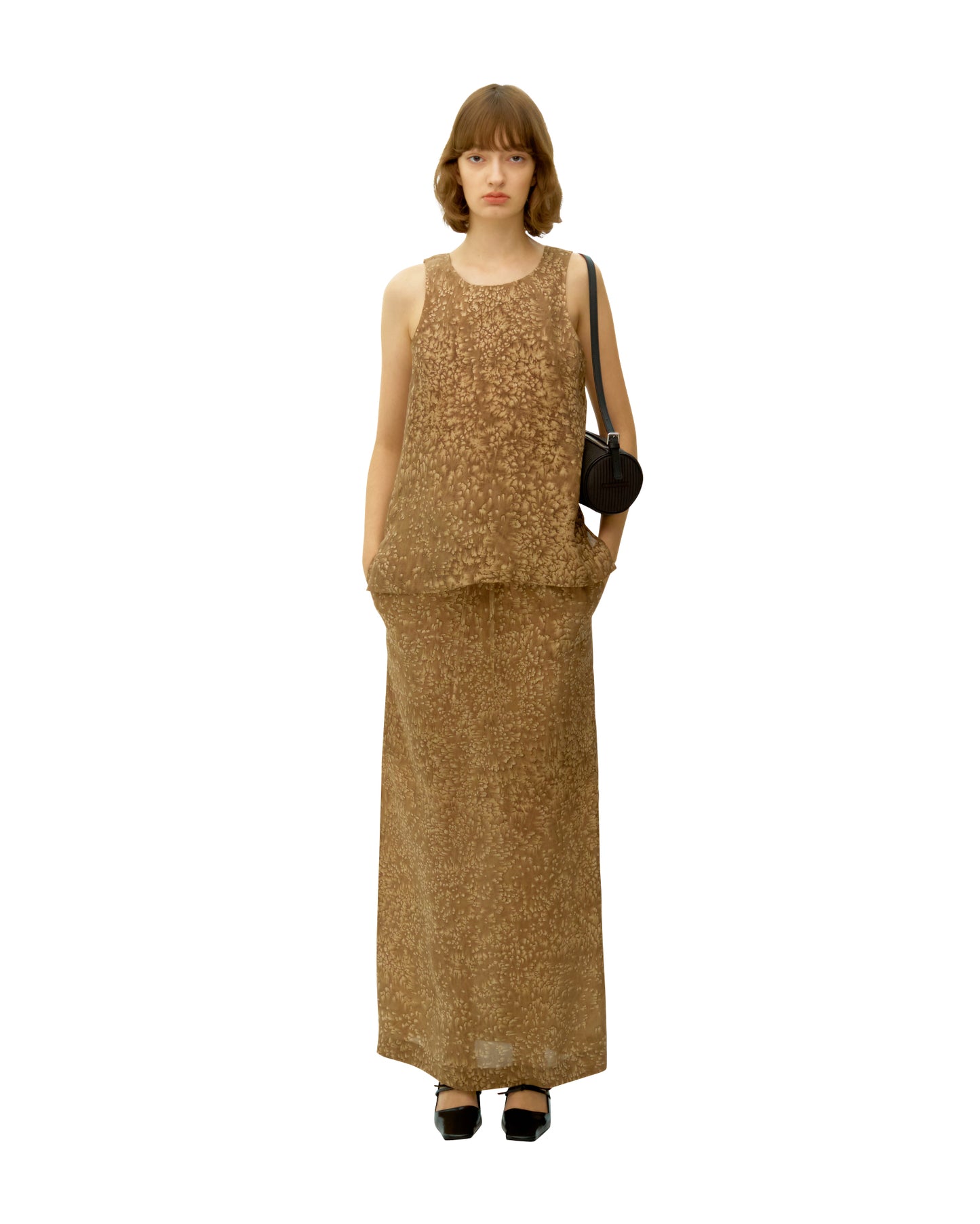 SALT DYED RAYON SLEEVELESS TOP