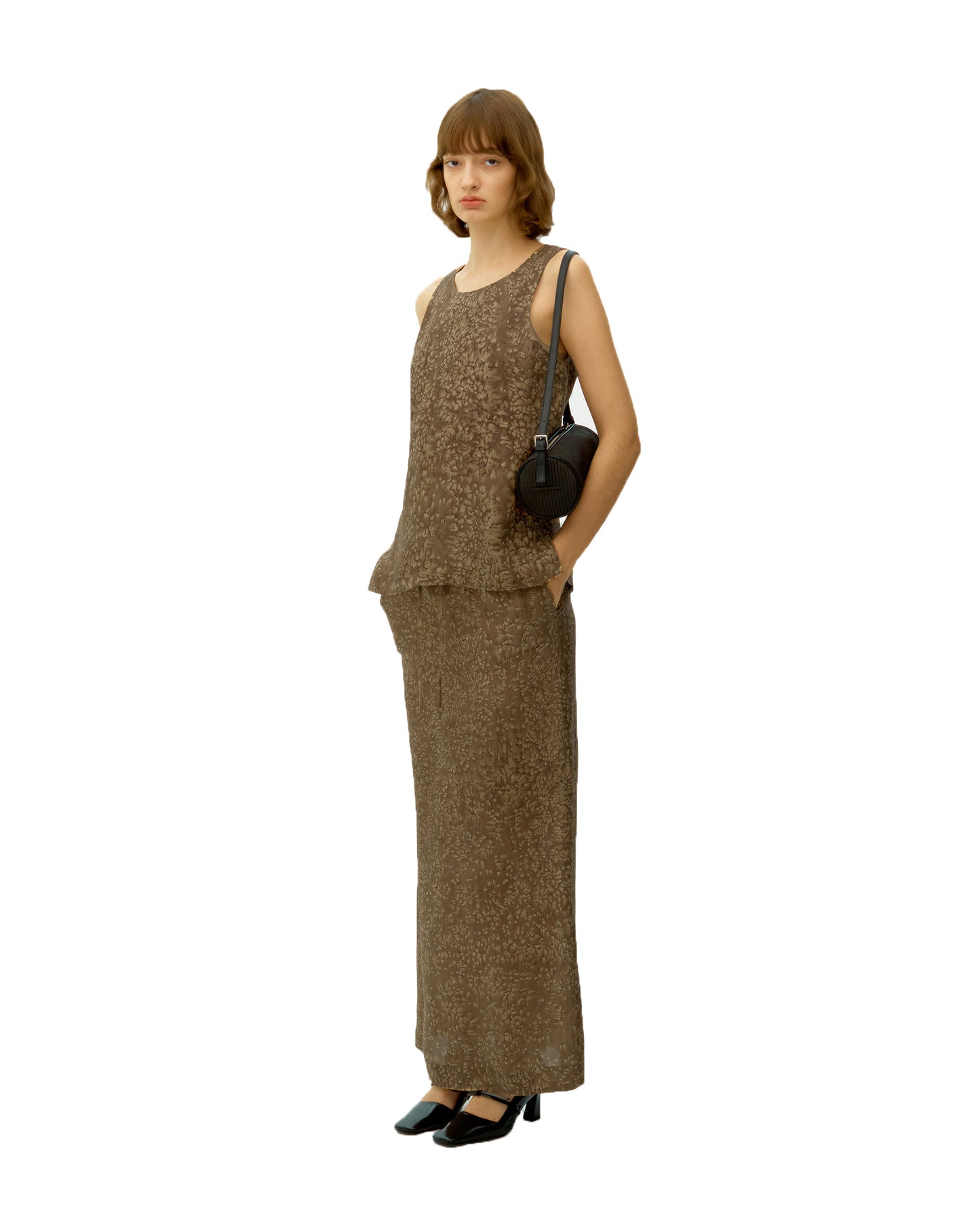 SALT DYED RAYON LONG SKIRT