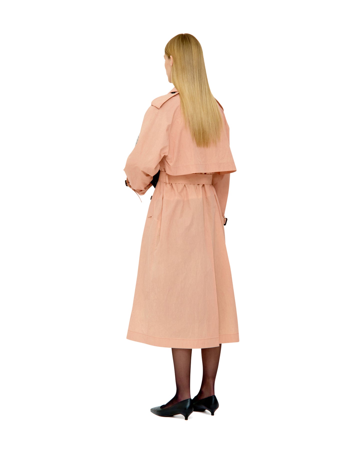 NATURAL DYED COTTON NYLON TRENCH COAT