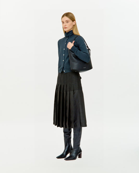 MUD DYED SILK PLEATED SKIRT