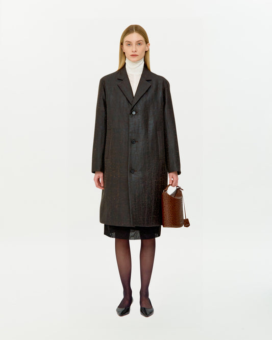 MUD DYED SILK INSULATED COAT