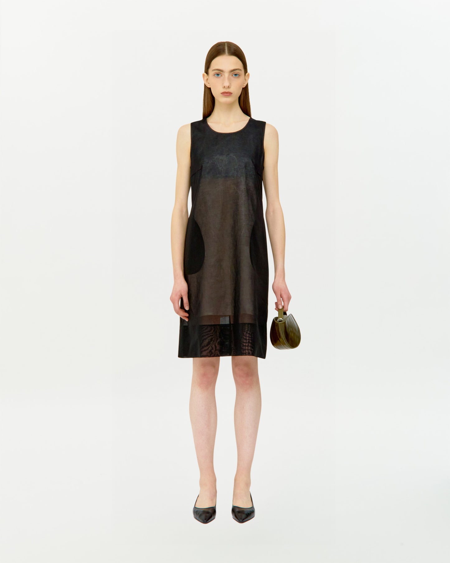 COTTON ORGANZA LAYERED MIDI DRESS