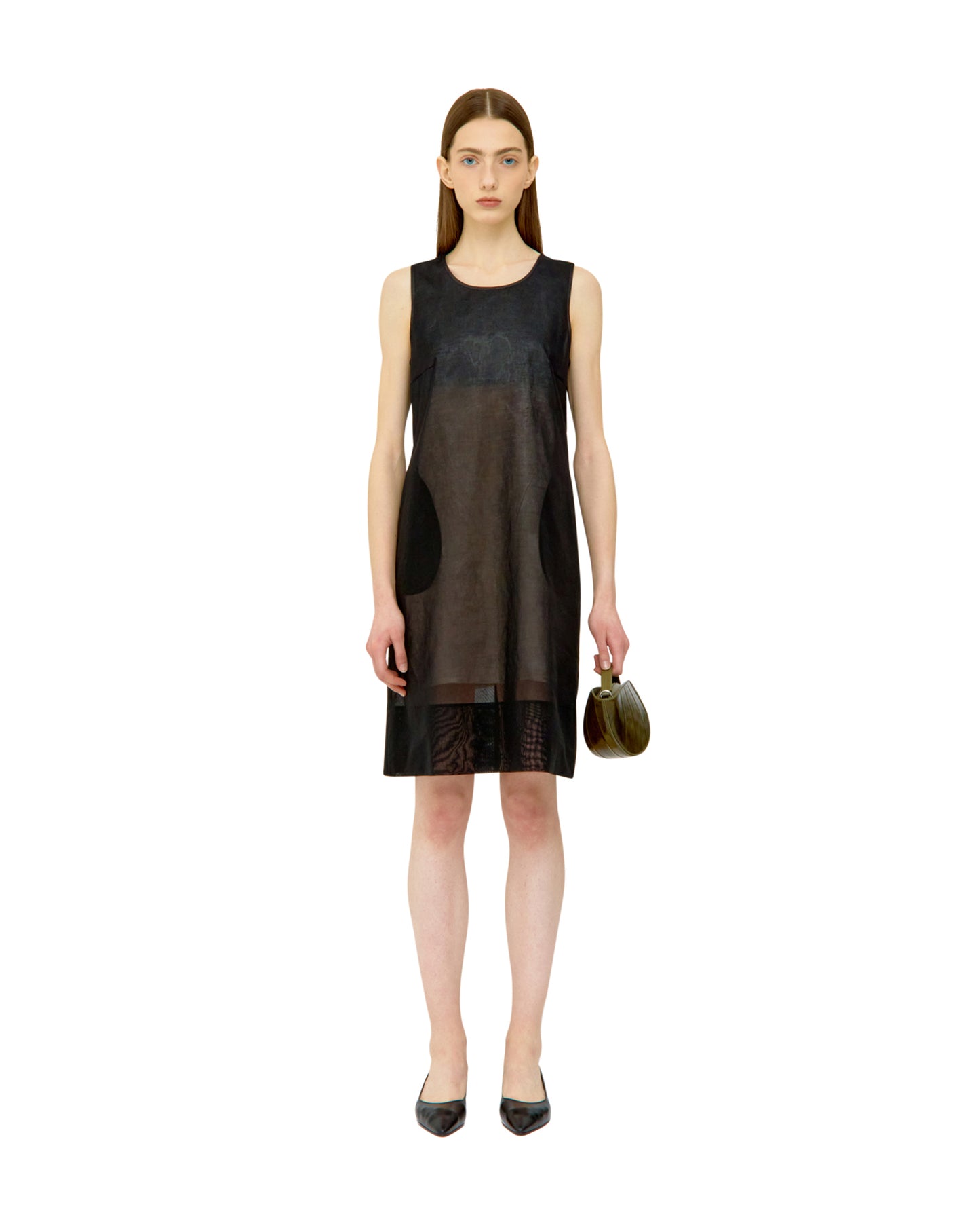 COTTON ORGANZA LAYERED MIDI DRESS