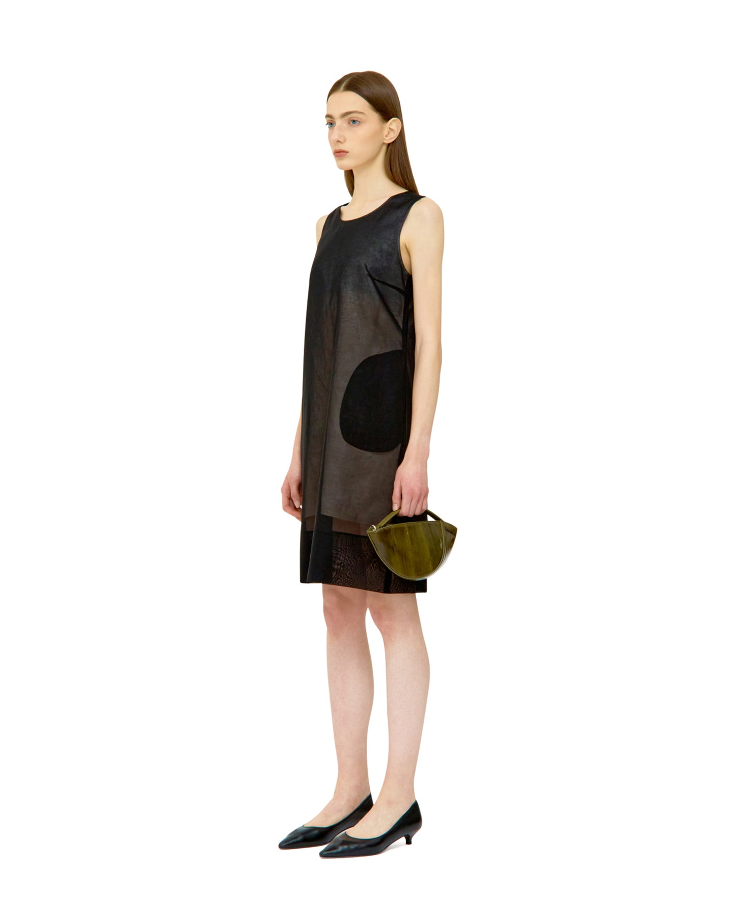 COTTON ORGANZA LAYERED MIDI DRESS