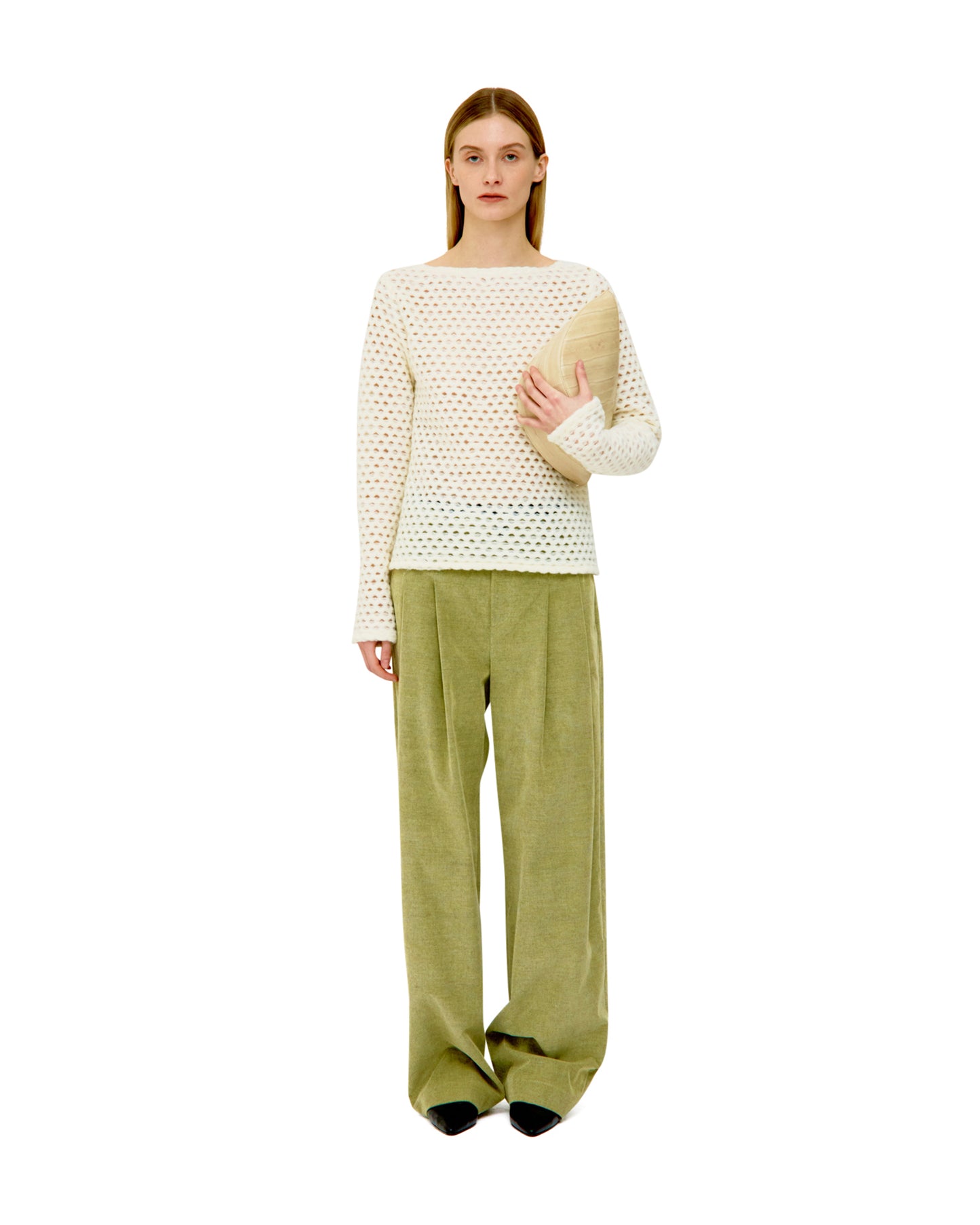 COTTON CORDUROY WIDE-FIT TWO TUCK TROUSERS