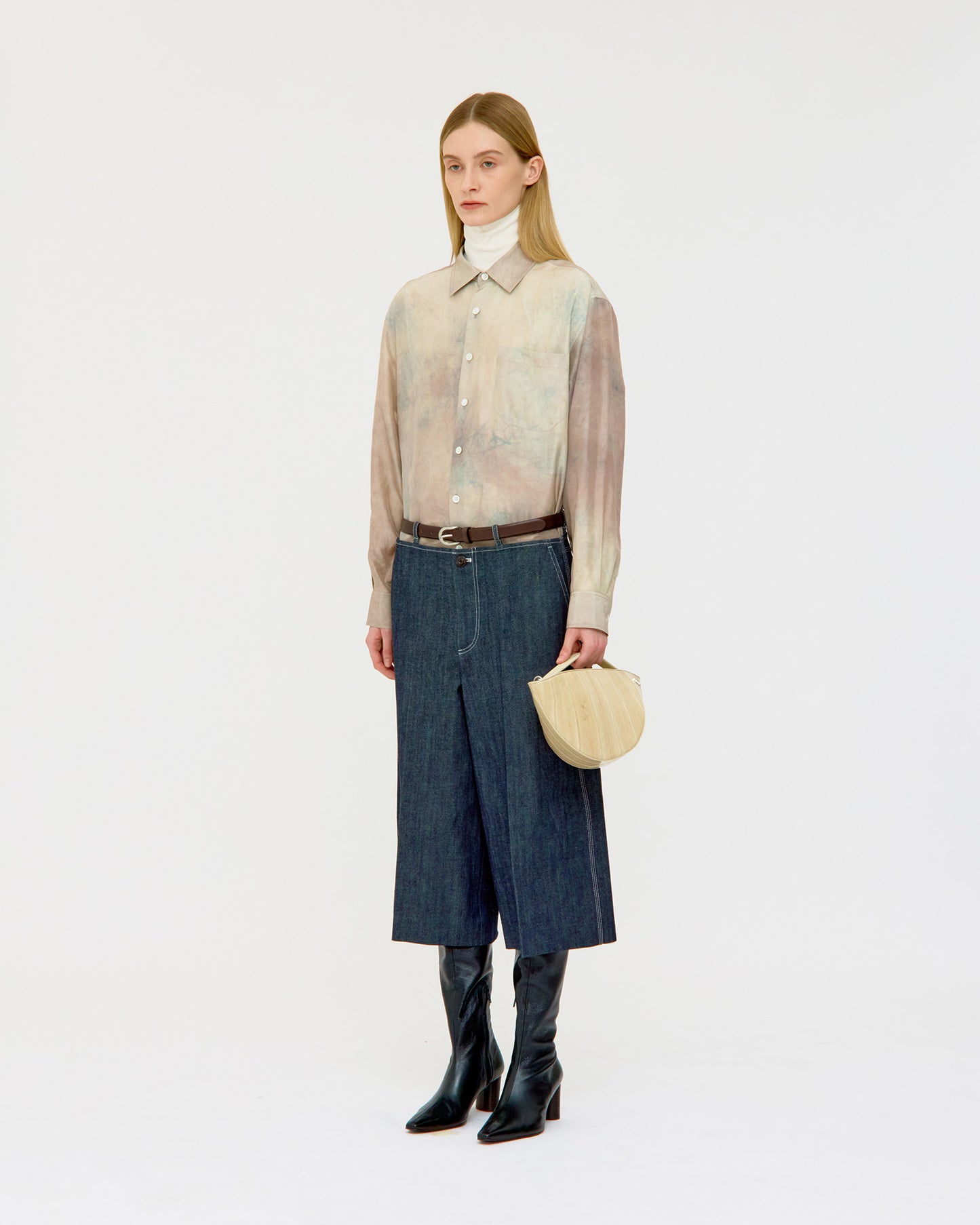 COTTON DENIM BERMUDA TROUSERS