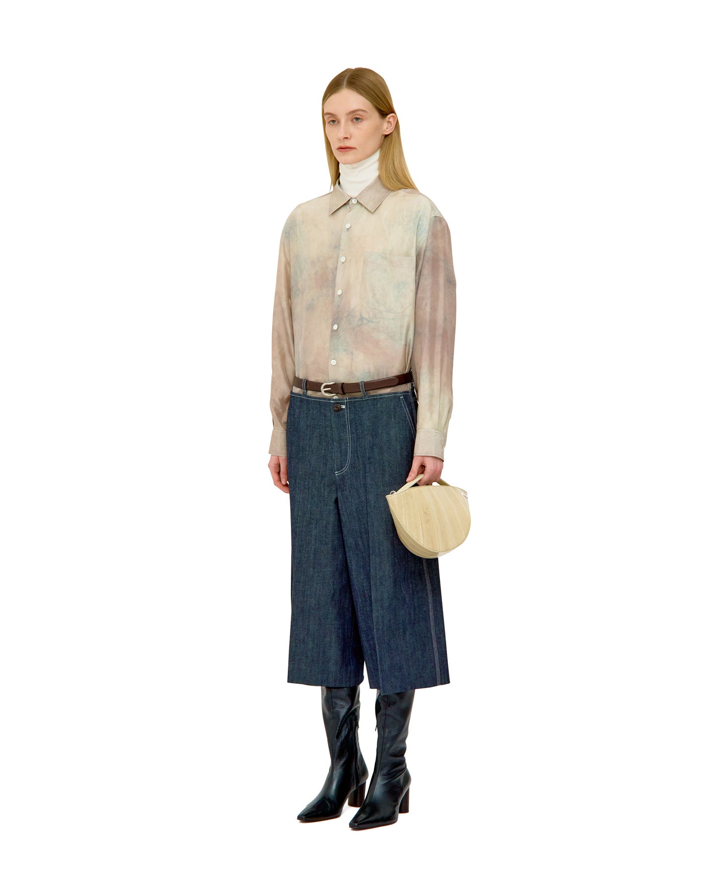 COTTON DENIM BERMUDA TROUSERS