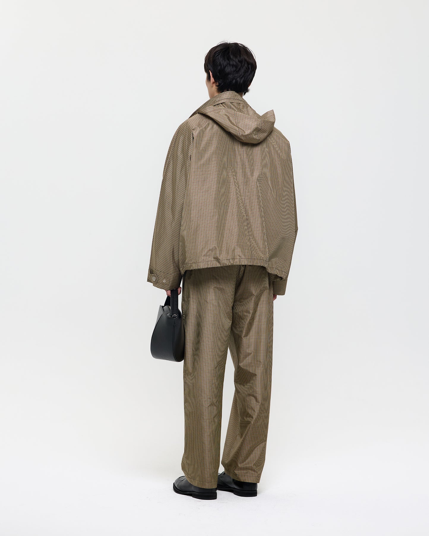 CHECKERED SILK FIELD SHORT COAT