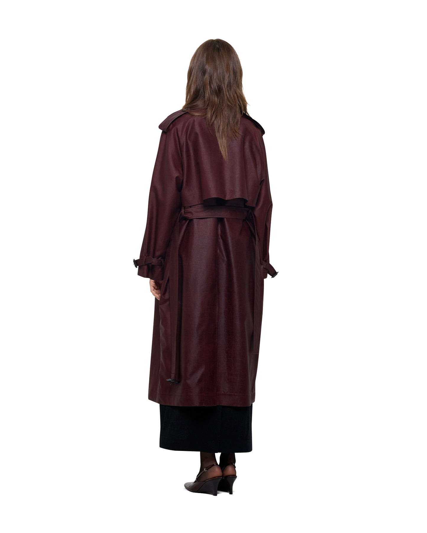NATURAL DYED SILK TRENCH COAT