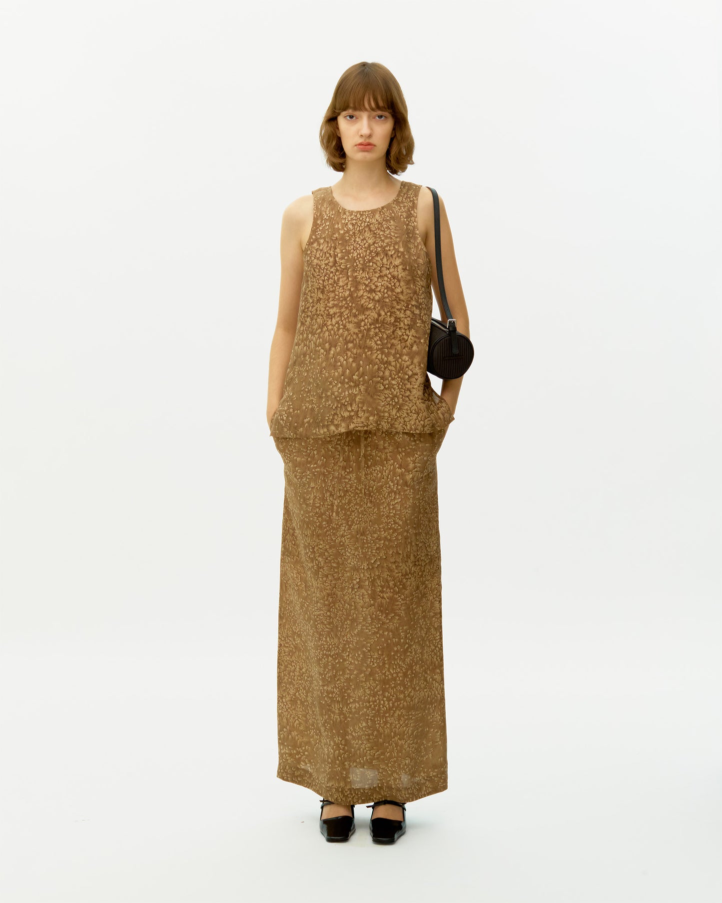 SALT DYED RAYON SLEEVELESS TOP