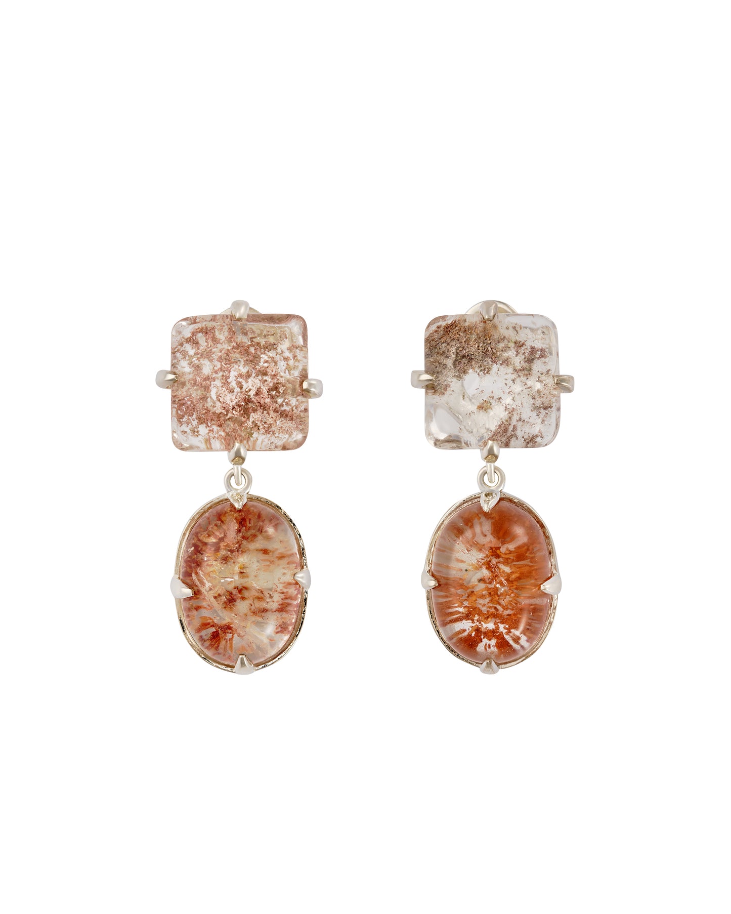 CIRCLE GARDEN QUARTZ DROP EARRINGS