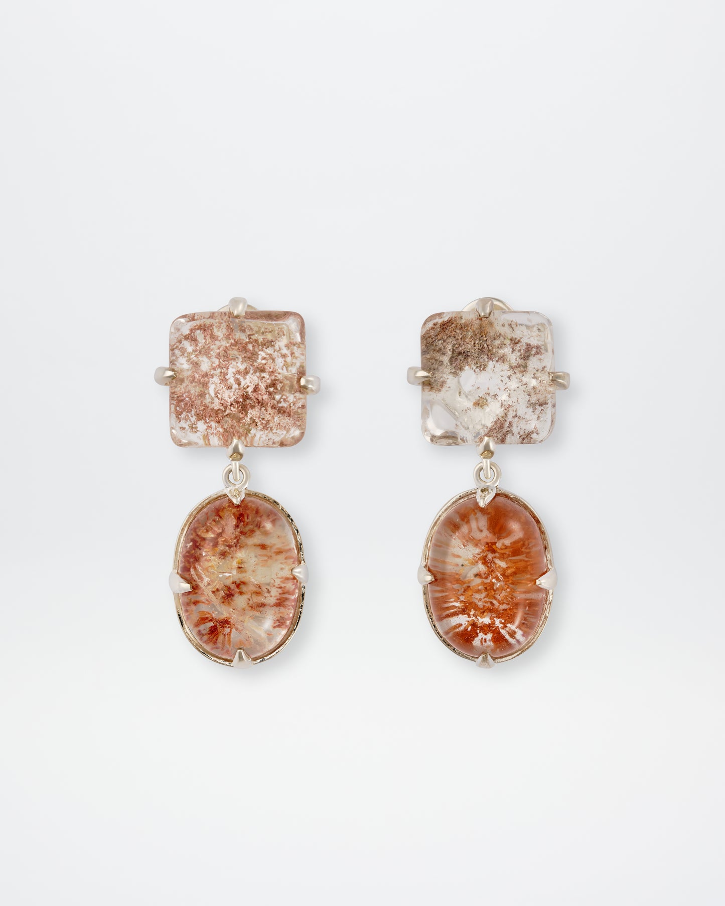 CIRCLE GARDEN QUARTZ DROP EARRINGS