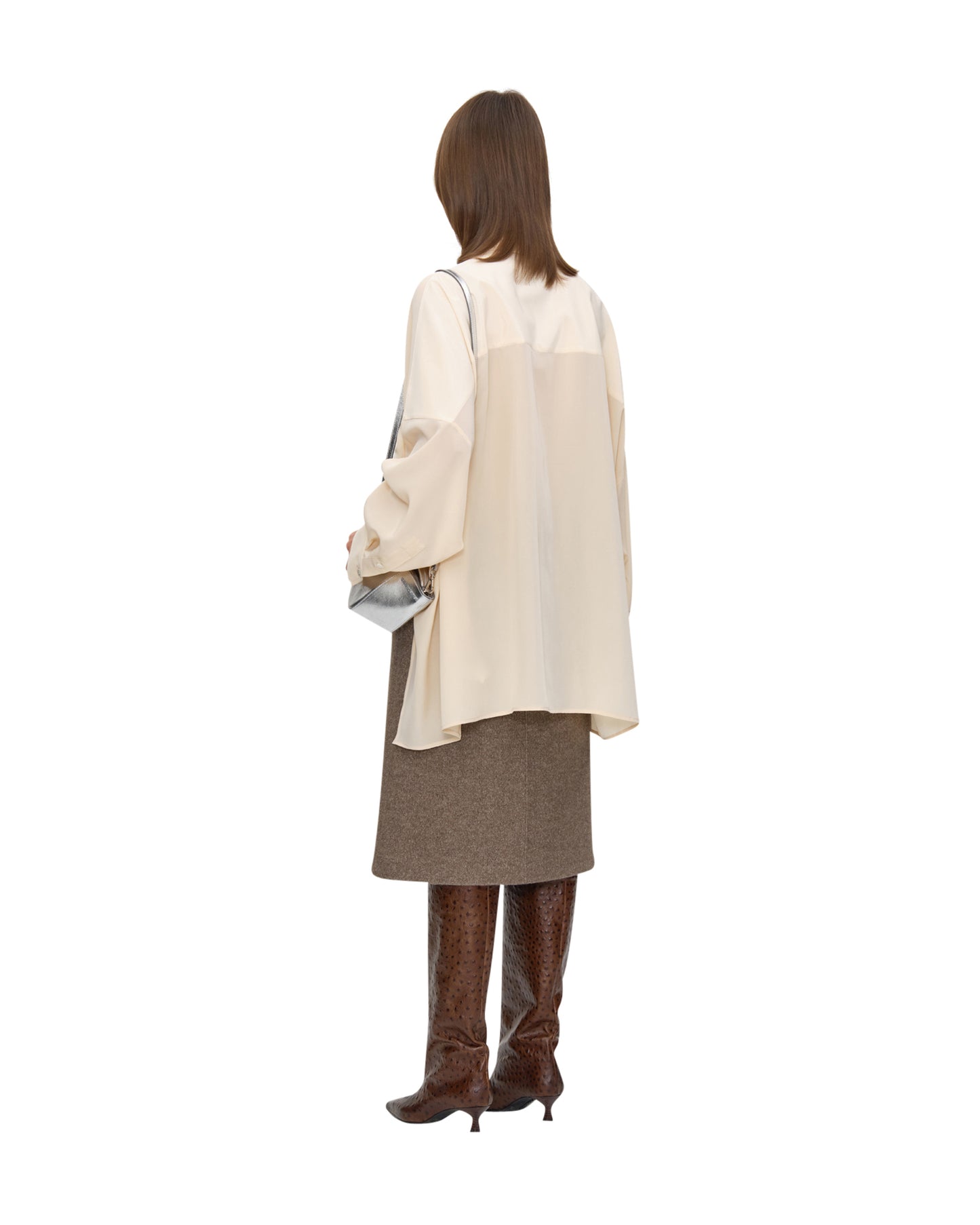 IVORY OVERSIZED SILK SHIRT
