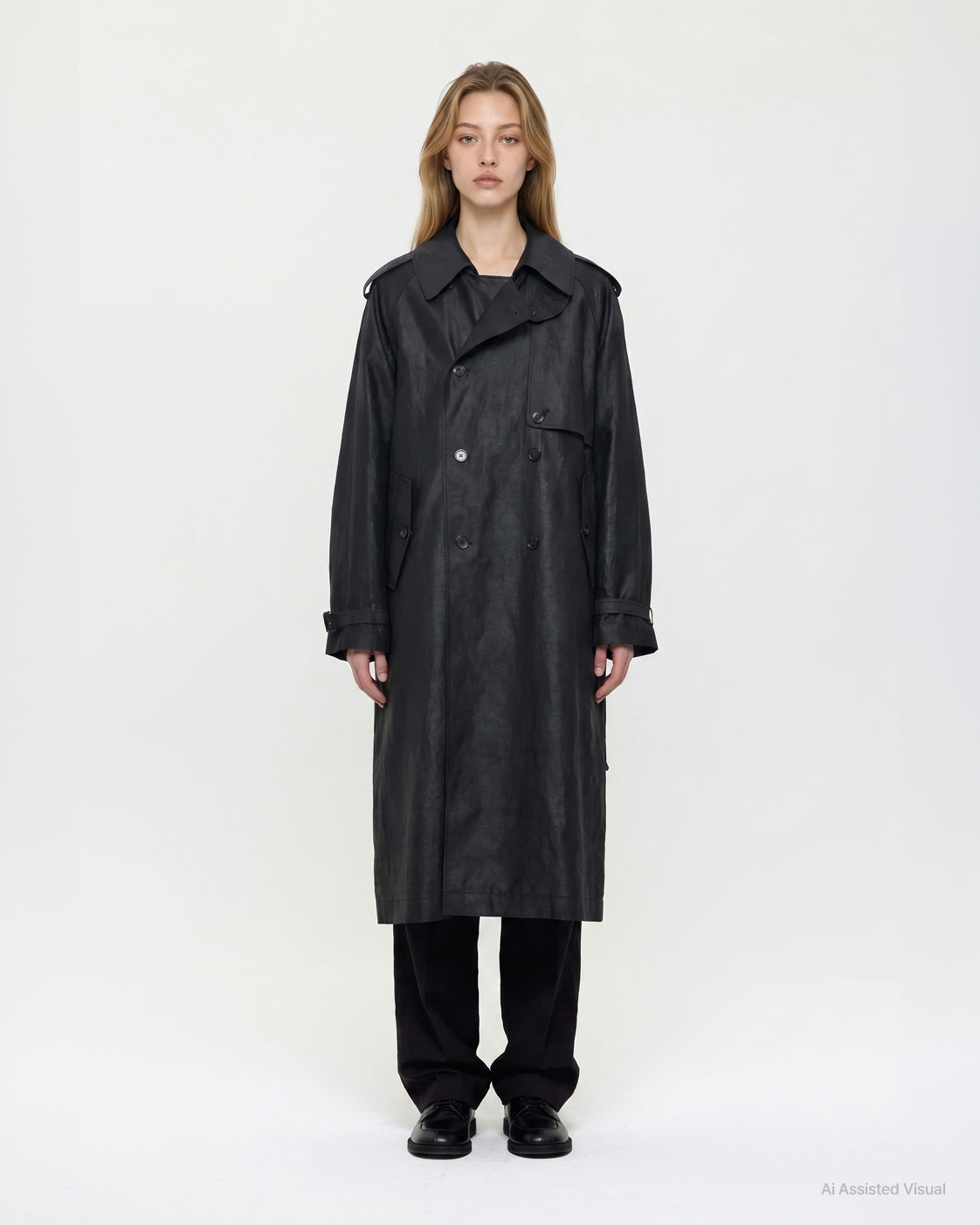 MUD DYED SILK TRENCH COAT (UNISEX)