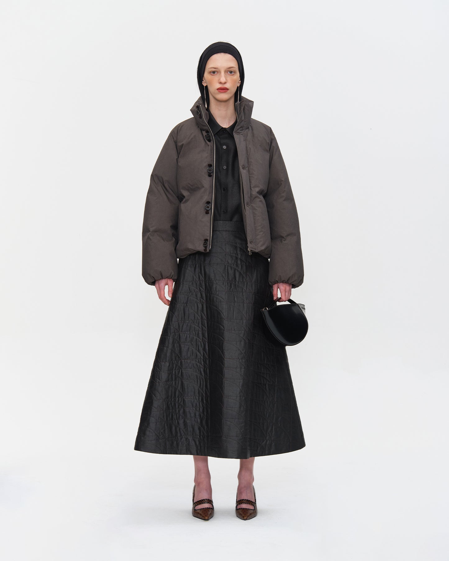 NATURAL DYED COTTON NYLON DOWN-FILLED JACKET