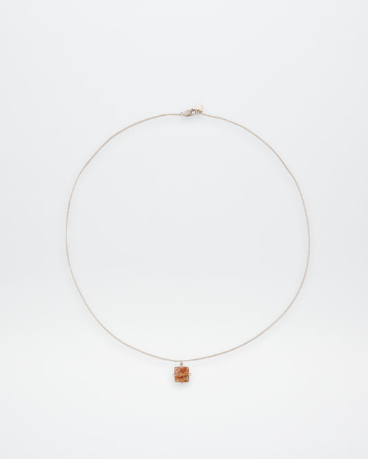 SQUARE GARDEN QUARTZ LONG NECKLACE