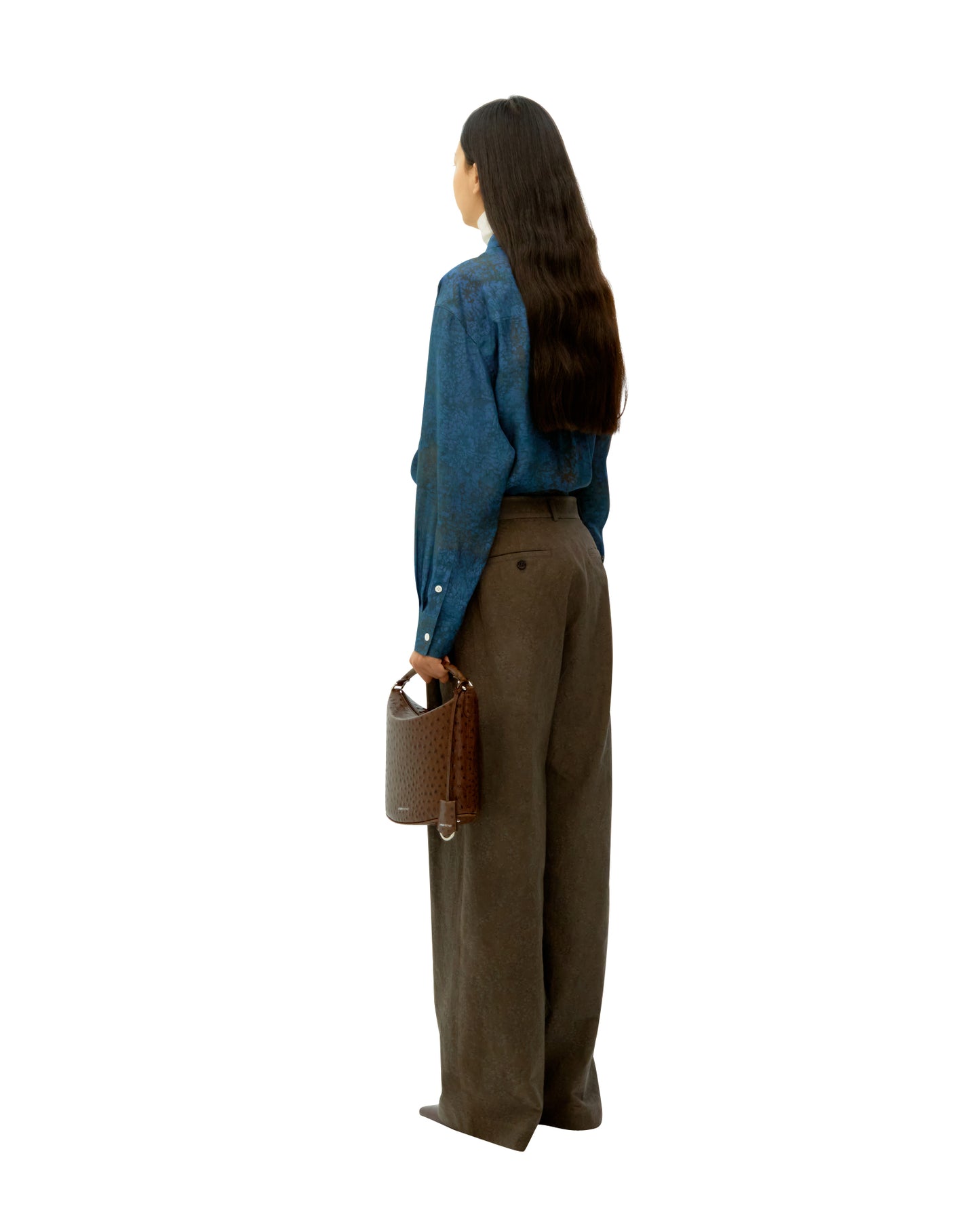 SALT DYED COTTON WIDE-FIT TWO TUCK TROUSERS