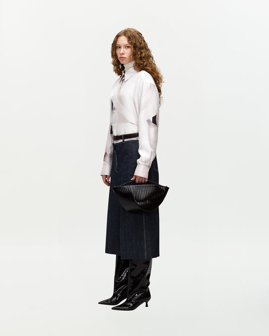 COTTON DENIM BERMUDA TROUSERS