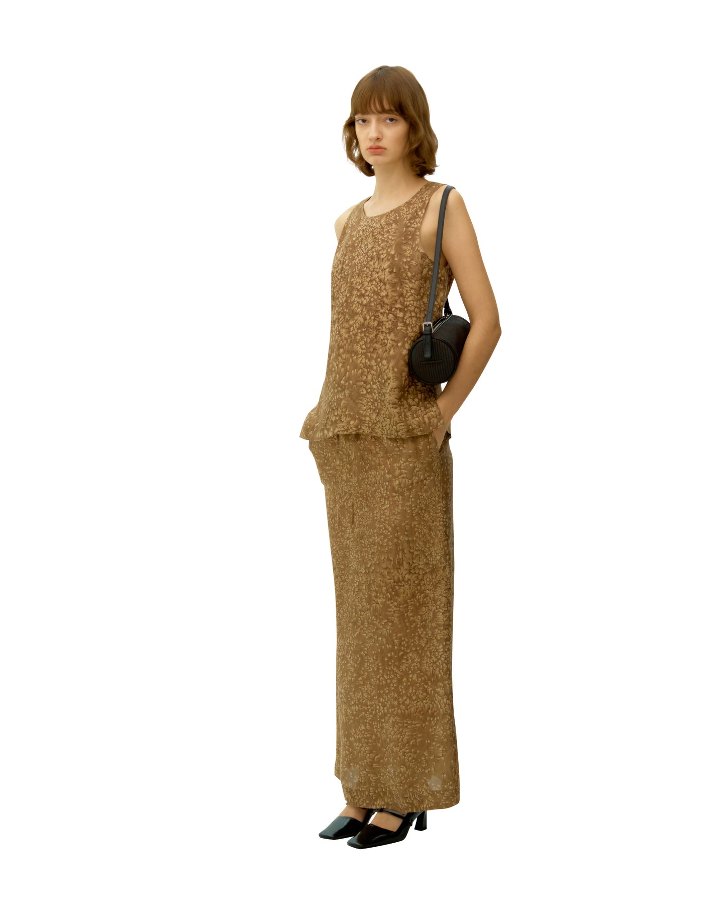 SALT DYED RAYON LONG SKIRT