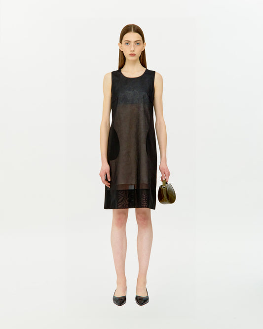 COTTON ORGANZA LAYERED MIDI DRESS