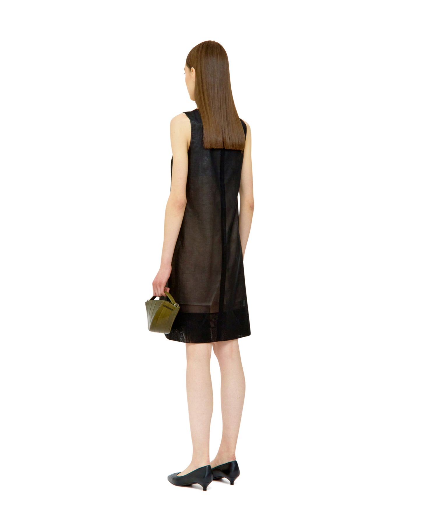 COTTON ORGANZA LAYERED MIDI DRESS
