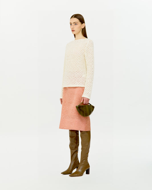 SALT DYED SILK MIDI SKIRT