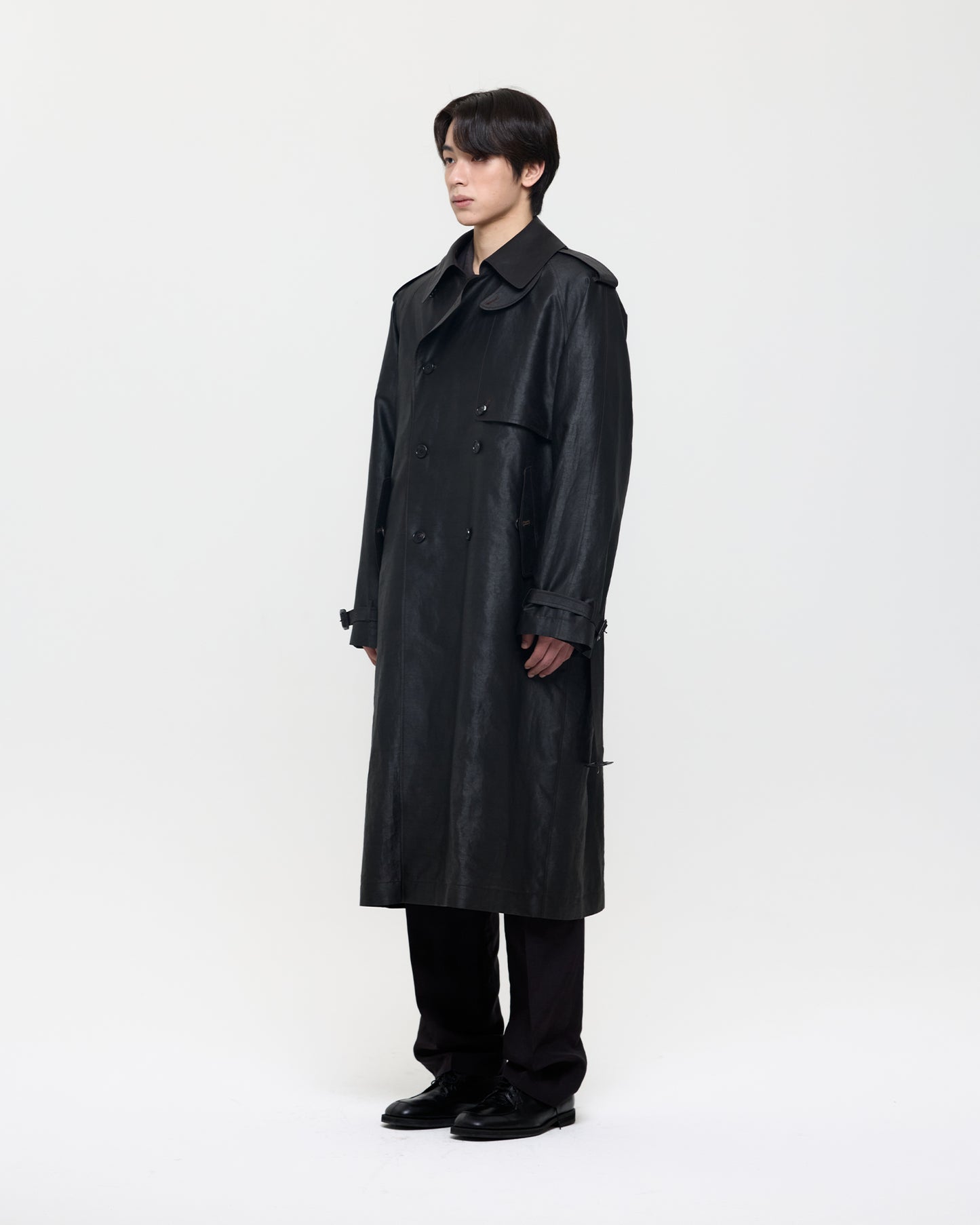 MUD DYED SILK TRENCH COAT (UNISEX)