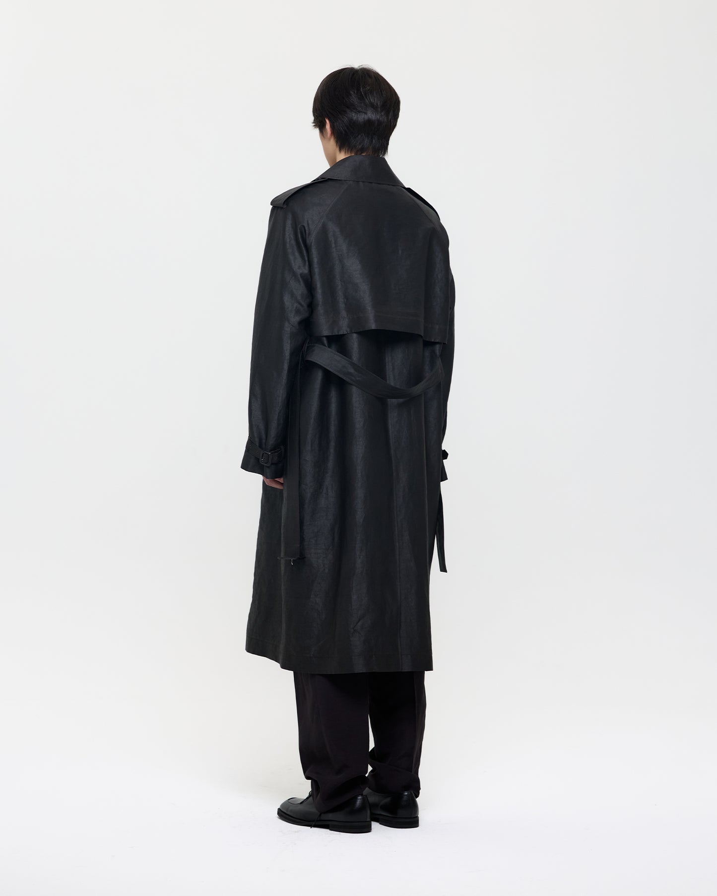 MUD DYED SILK TRENCH COAT (UNISEX)