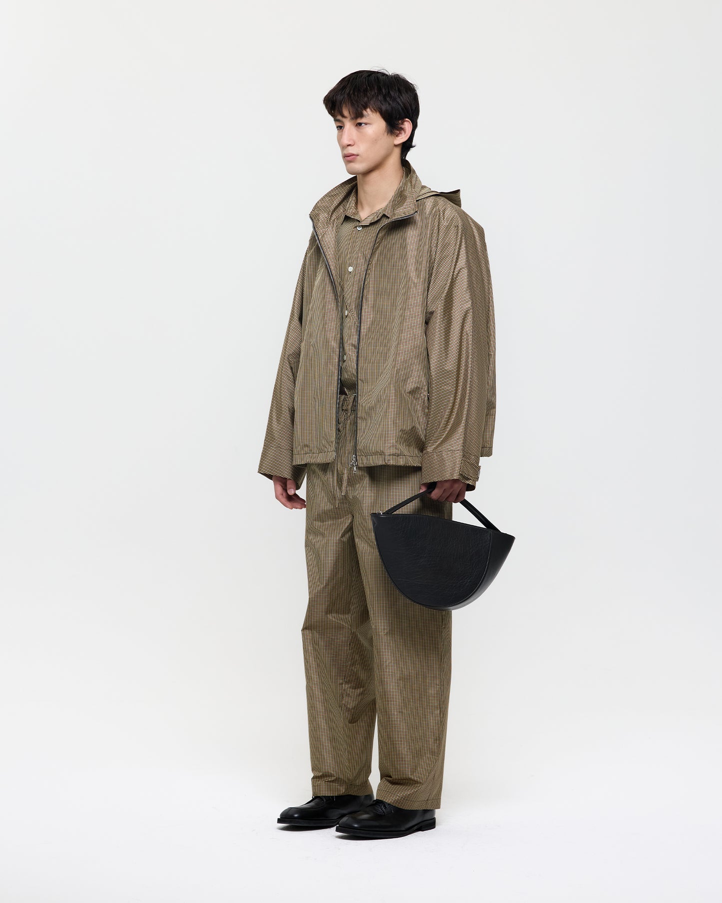 CHECKERED SILK FIELD SHORT COAT