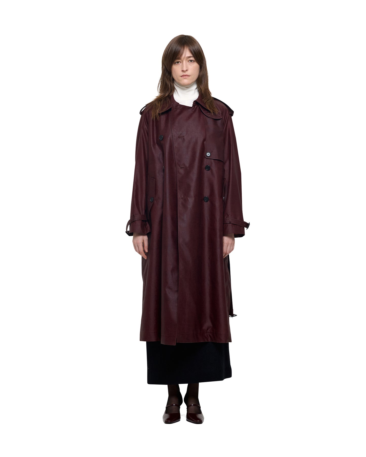 NATURAL DYED SILK TRENCH COAT