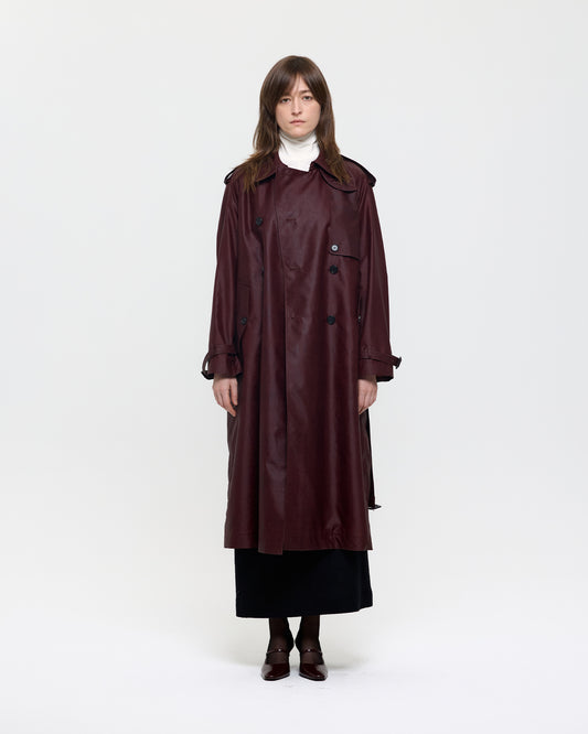 NATURAL DYED SILK TRENCH COAT