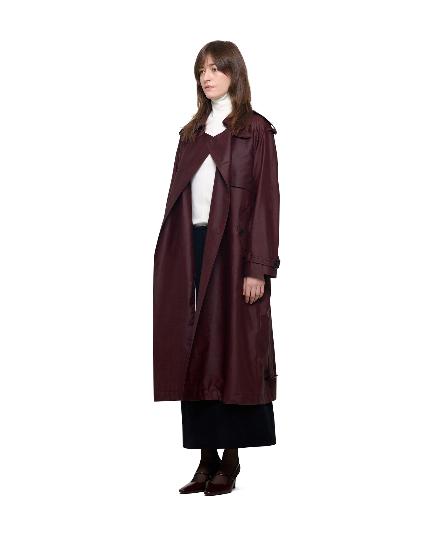 NATURAL DYED SILK TRENCH COAT
