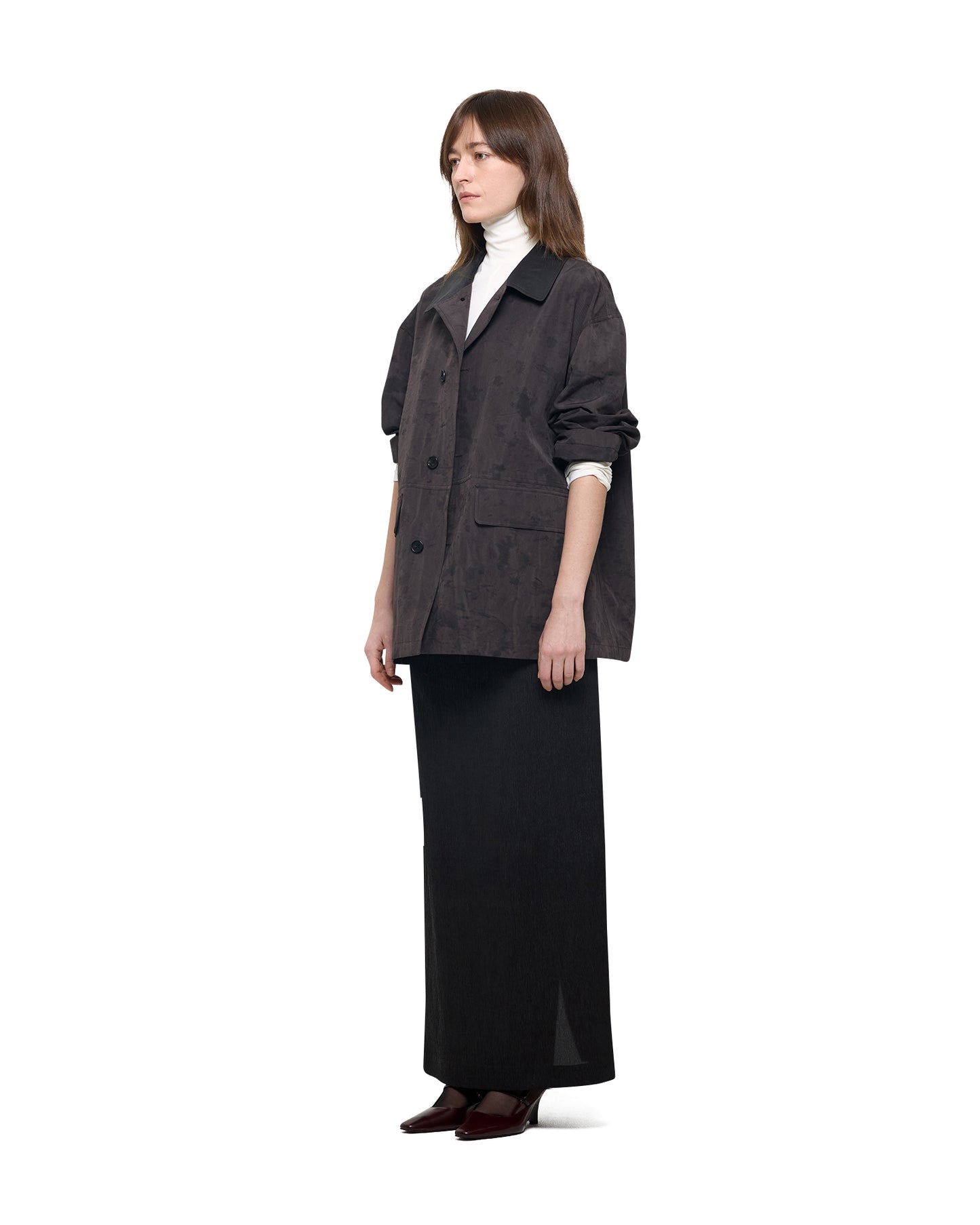 NATURAL DYED COTTON SILK PALE FIELD JACKET