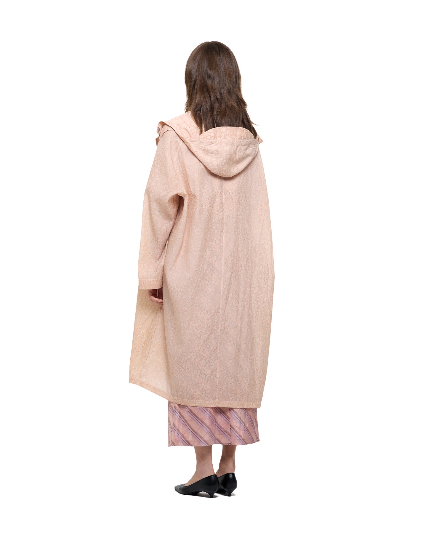 SALT DYED SILK NYLON HOODIE COAT