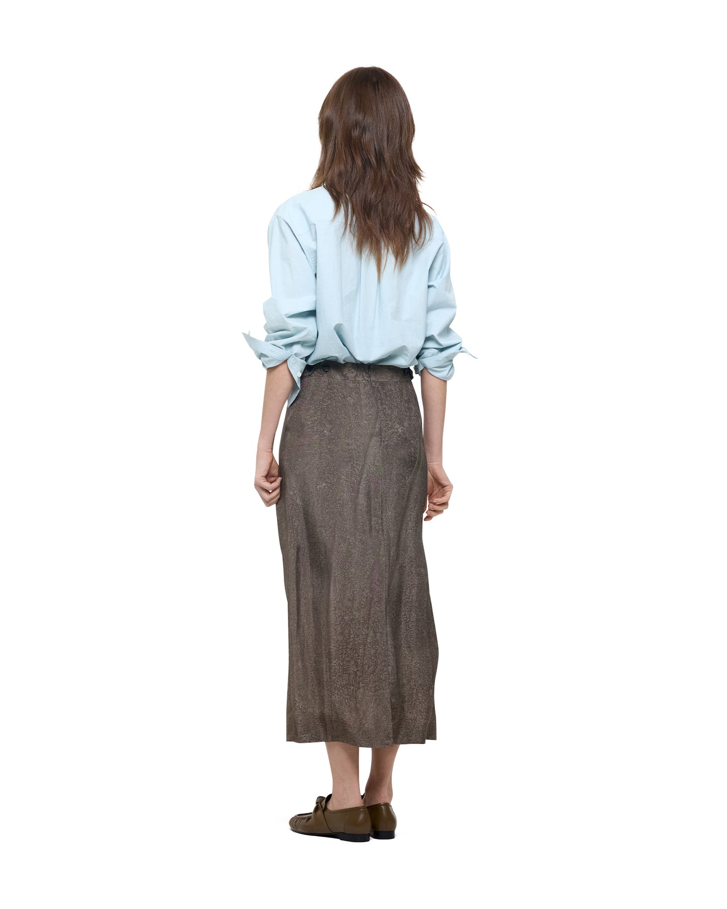 INDIGO DYED COTTON DOUBLE BUTTON SHIRT