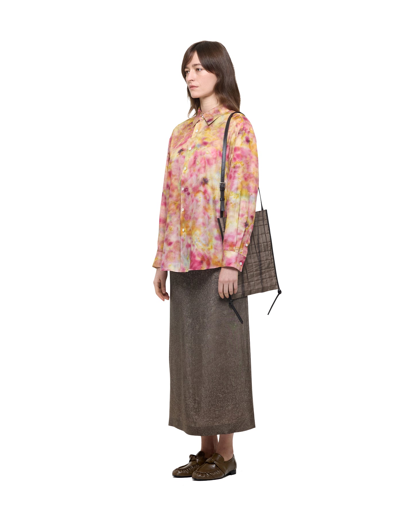 BOTANICAL PRINT WOOL SILK SHIRT