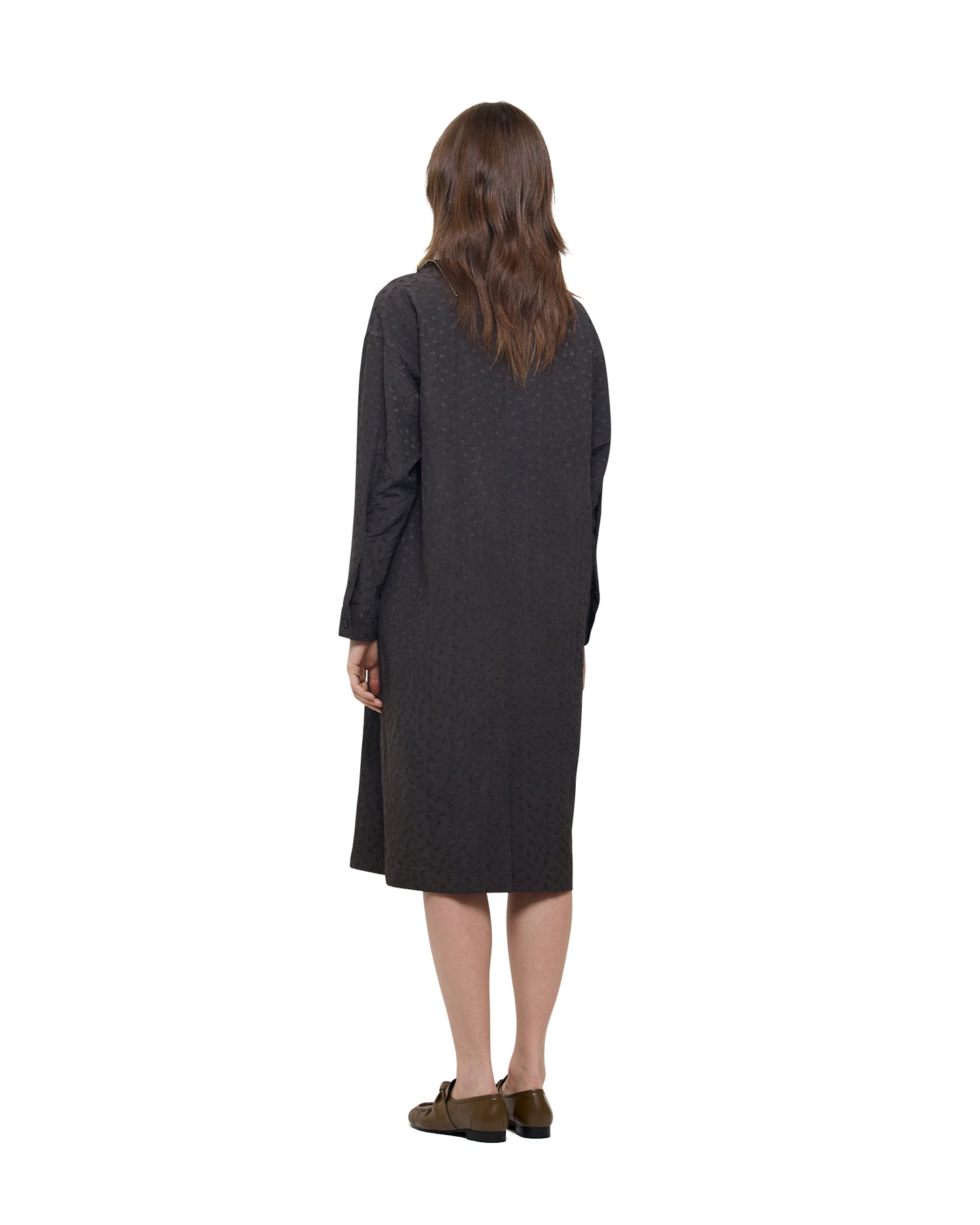 NATURAL DYED JACQUARD SILK RAYON DRESS