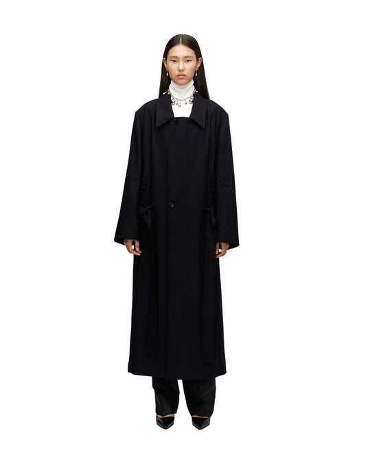 LINEN BLEND DOUBLE LONG COAT