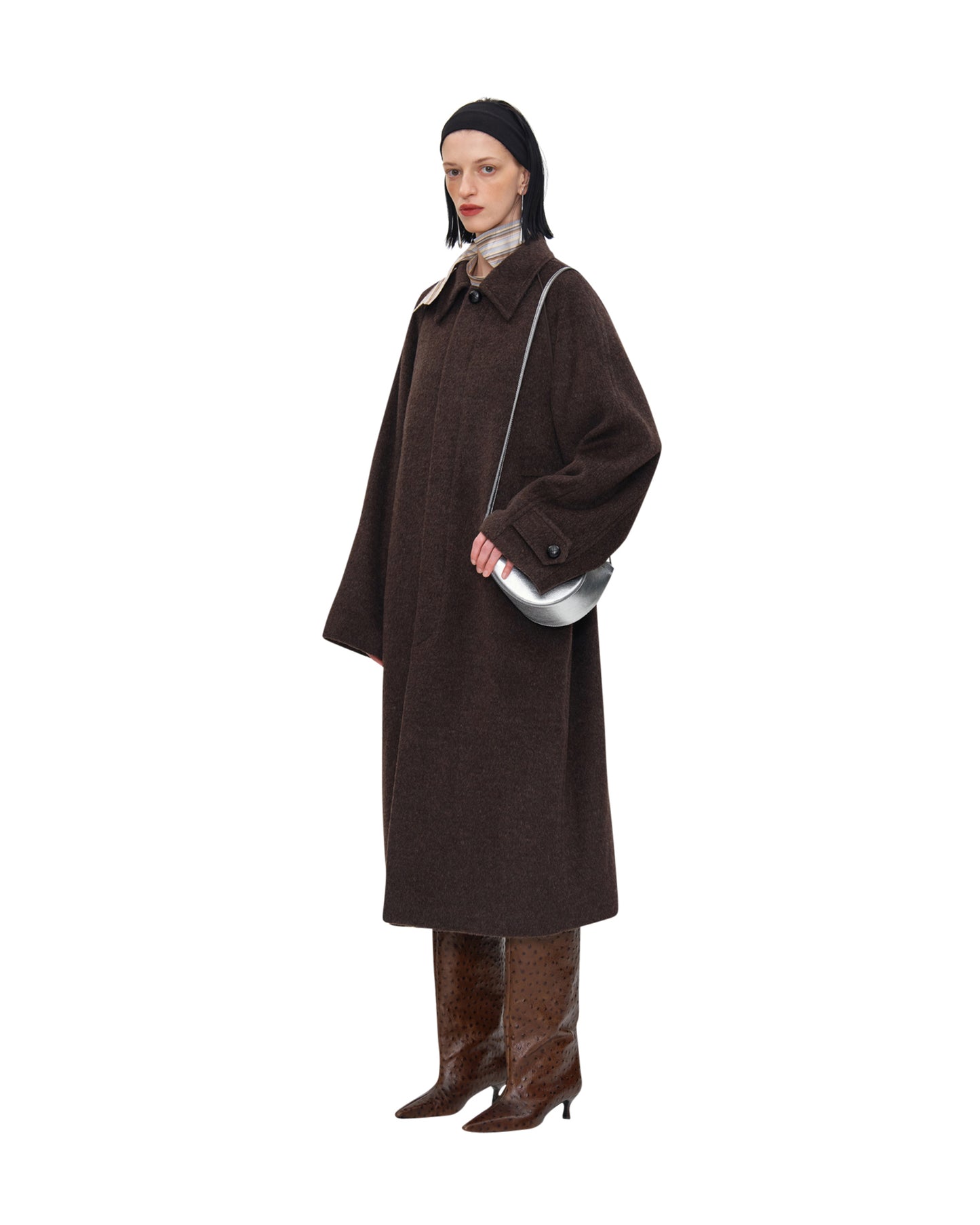 WOOL RAGLAN LONG COAT