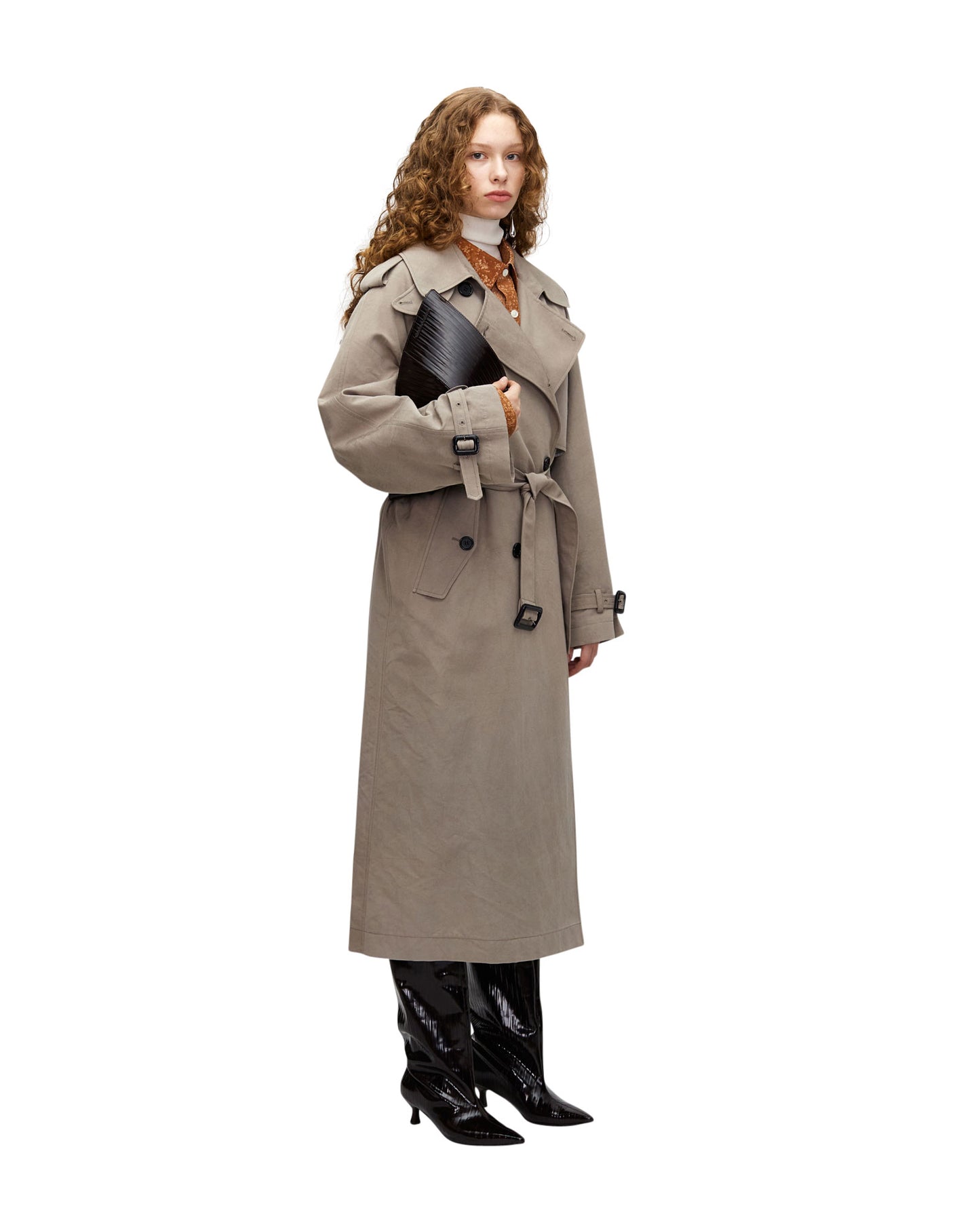 ACACIA DYED COTTON SILK TRENCH COAT