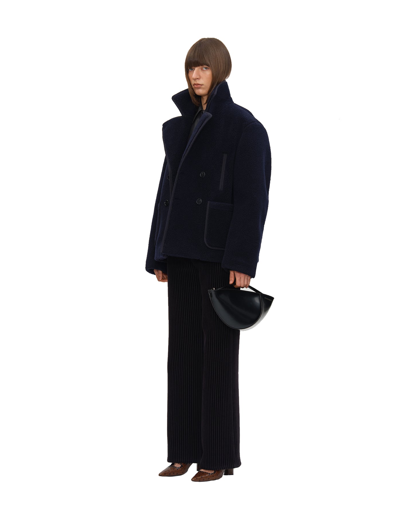 WOOL FLEECE PEA COAT