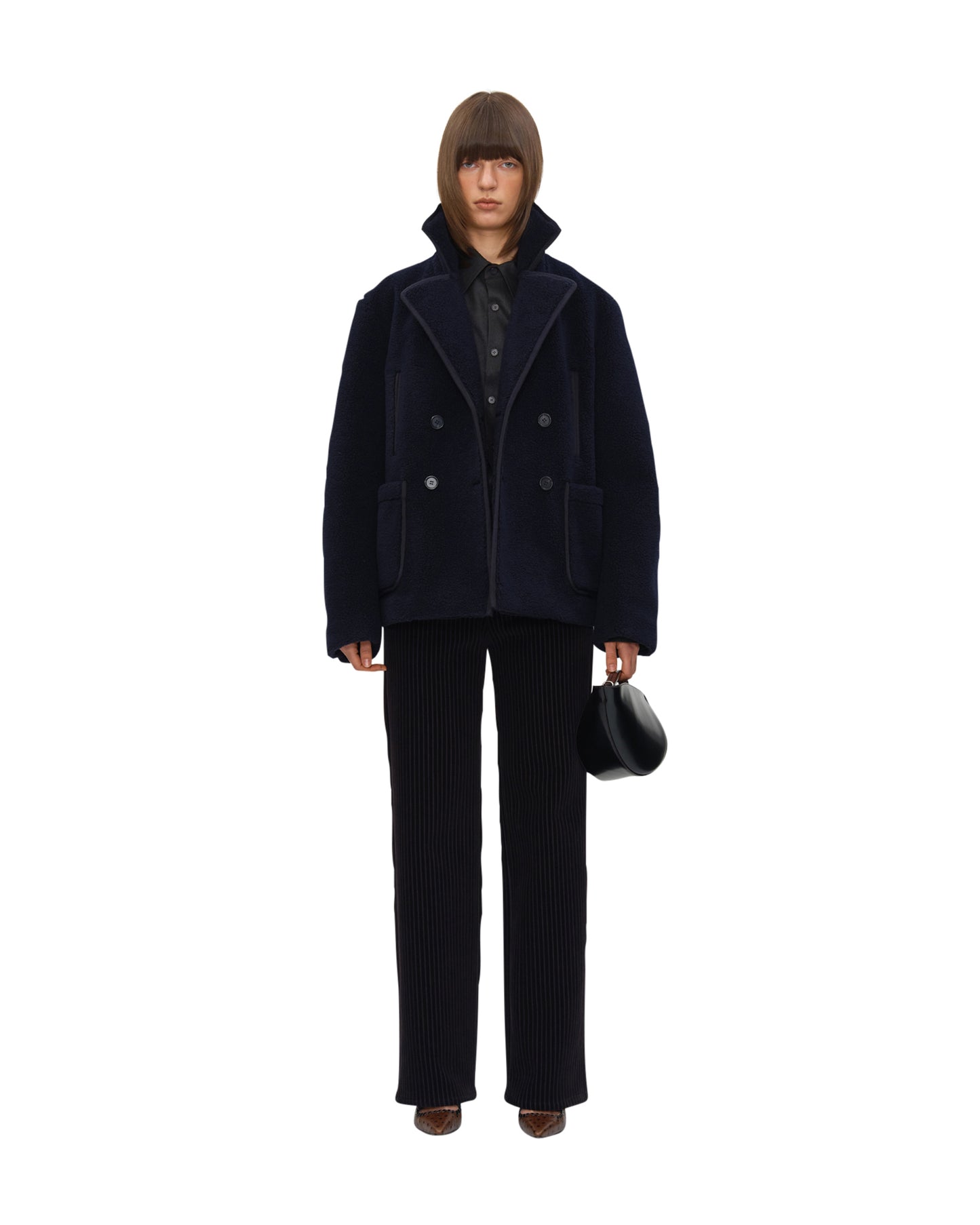 WOOL FLEECE PEA COAT