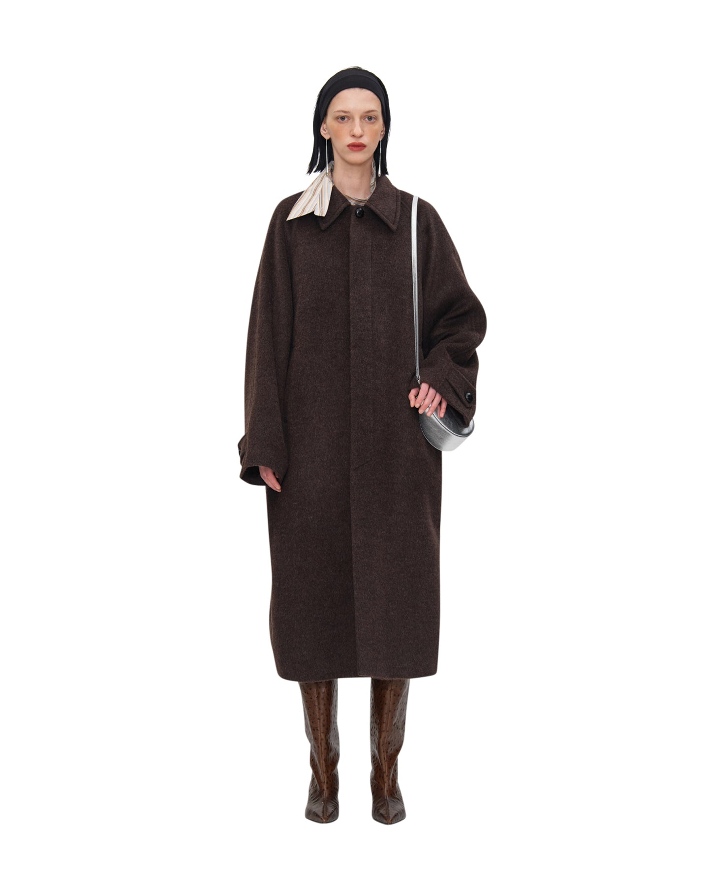 WOOL RAGLAN LONG COAT