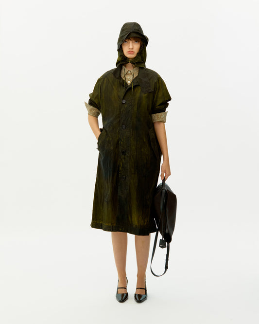 GARMENT DYED HOODED LONG PARKA