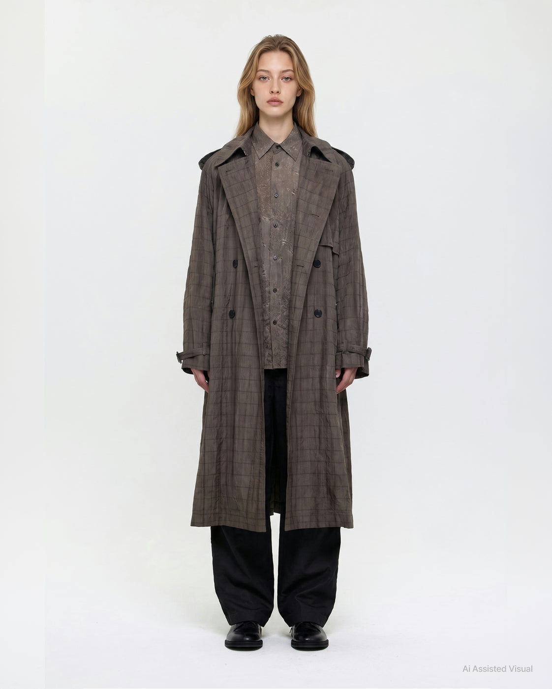 NATURAL DYED NUBI RAYON TRENCH COAT (UNISEX)