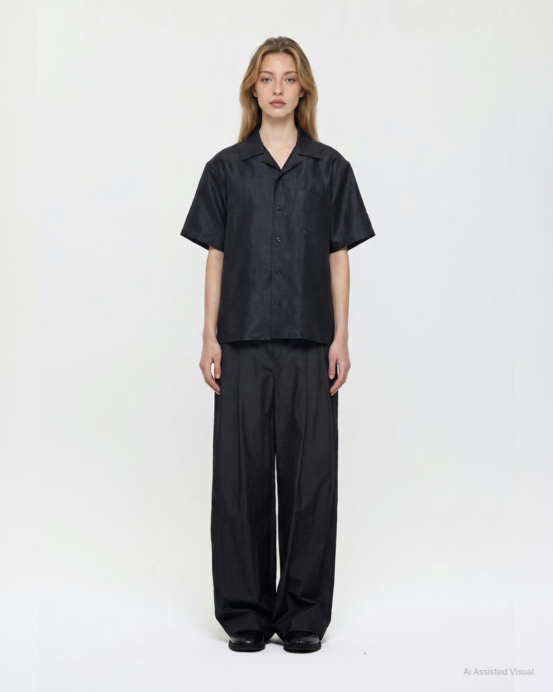 SALT DYED SILK SHORT SLEEVE  SHIRT (UNISEX)